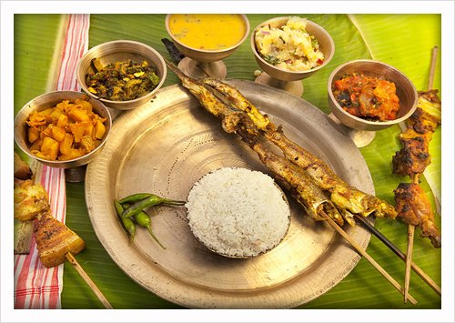 A Quintessential Assamese Thali or Platter