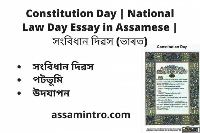 Constitution Day | National Law Day Essay in Assamese | সংবিধান দিৱস (ভাৰত)