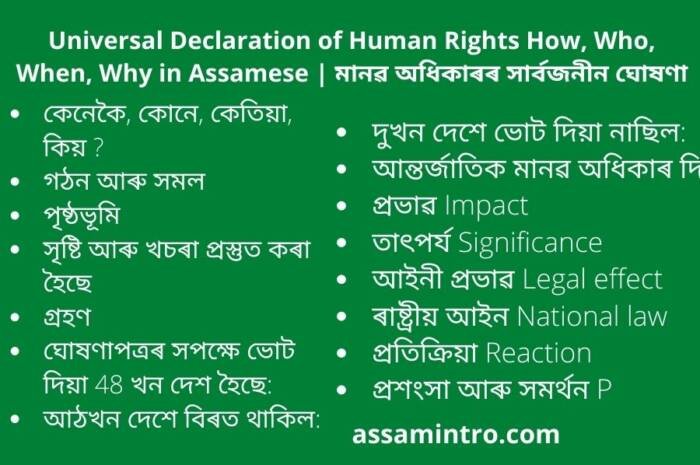 Universal Declaration of Human Rights How, Who, When, Why in Assamese | মানৱ অধিকাৰৰ সাৰ্বজনীন ঘোষণা